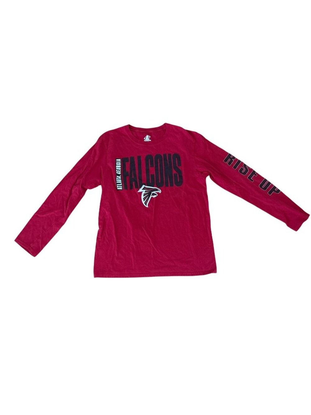 Atlanta Falcons Shirt Mens M Red Long Sleeve Rise Up Logo Georgia